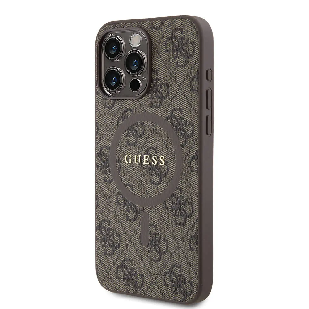 iPhone 15 Pro Max MagSafe Uyumlu Halkalı Kılıf - Guess 4G Logolu