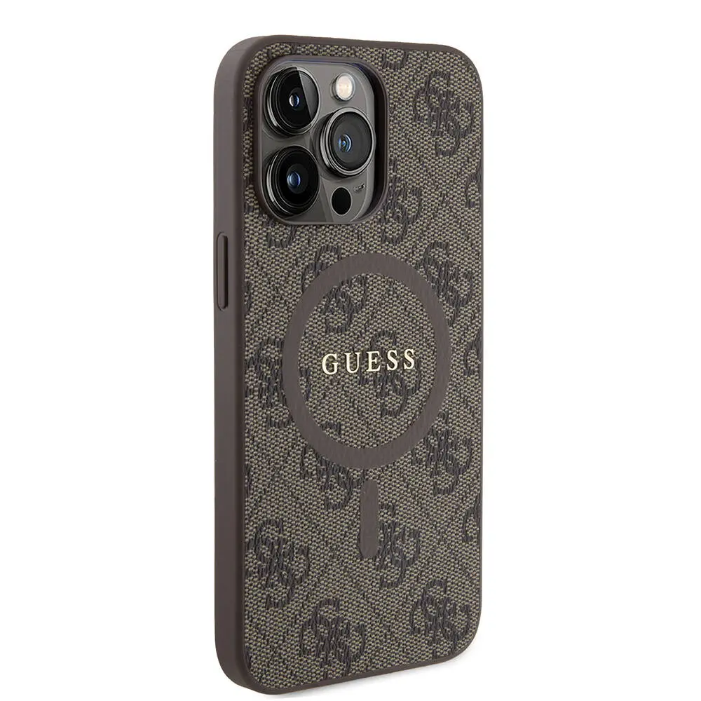 iPhone 15 Pro Max MagSafe Uyumlu Halkalı Kılıf - Guess 4G Logolu