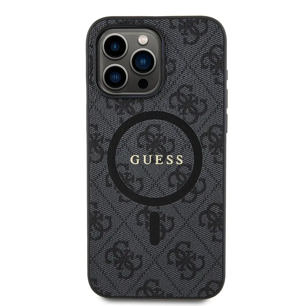 iPhone 15 Pro Max MagSafe Uyumlu Halkalı Kılıf - Guess 4G Logolu