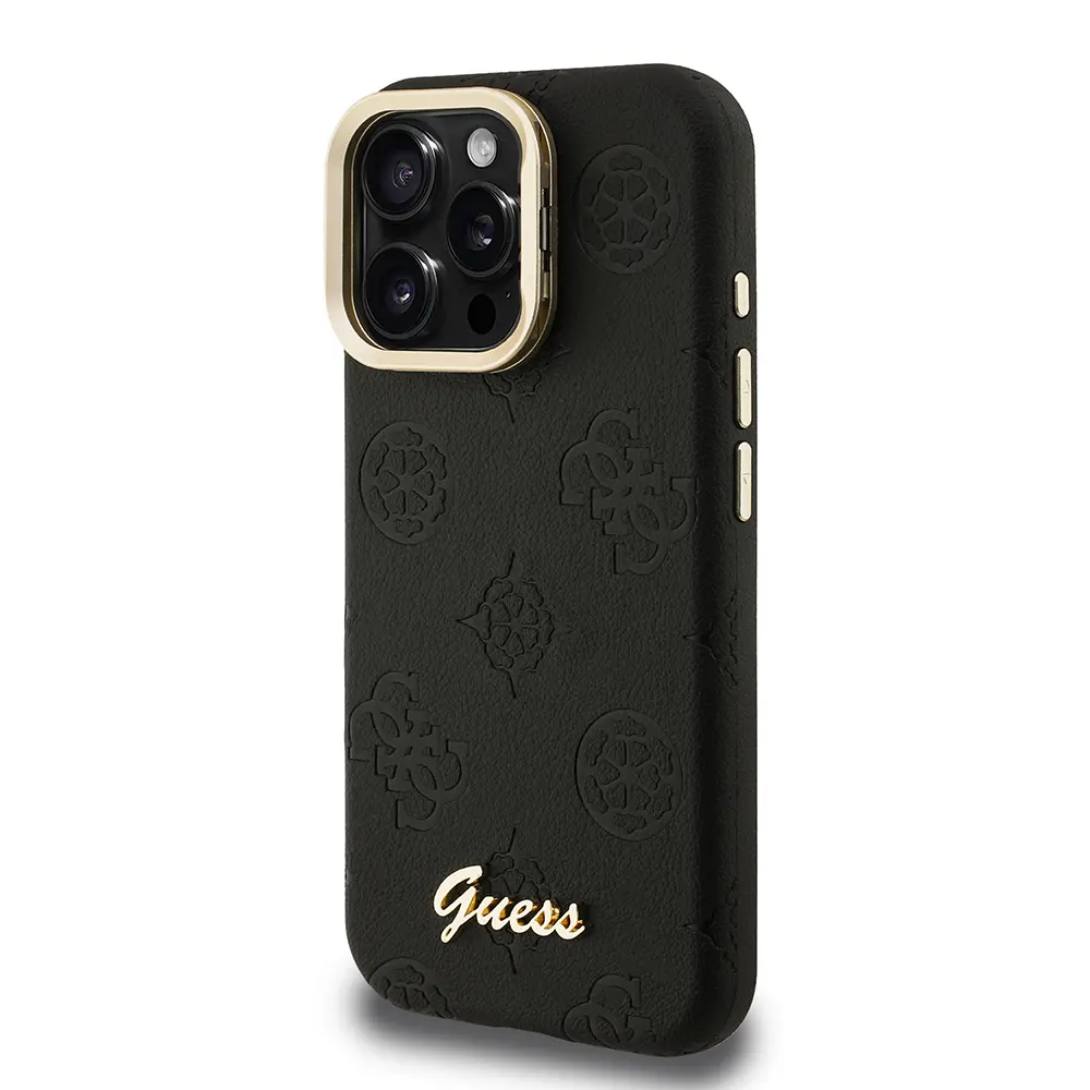 iPhone 15 Pro Max MagSafe Uyumlu Kamera Standlı PU Deri Kılıf - Guess Peony