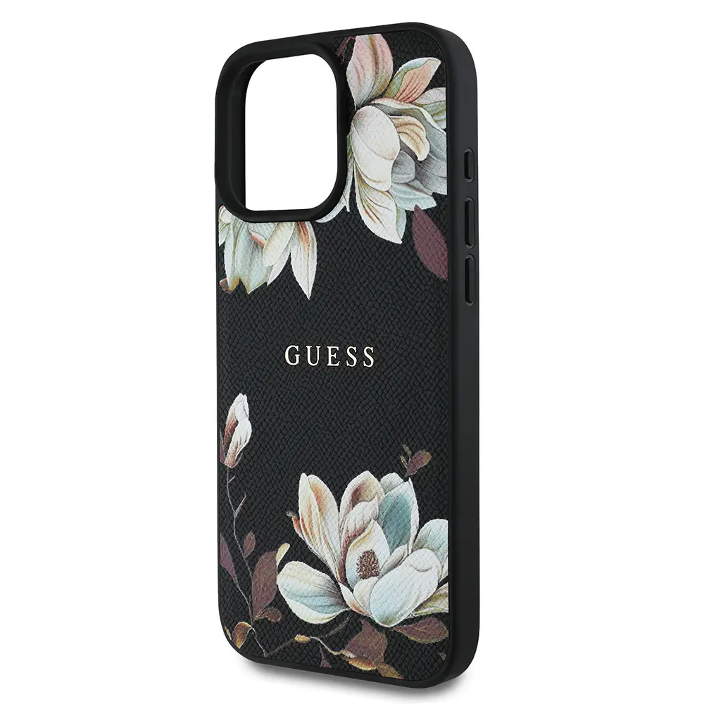iPhone 15 Pro Max MagSafe Uyumlu Çiçek Tasarımlı Kılıf - Guess Lisanslı