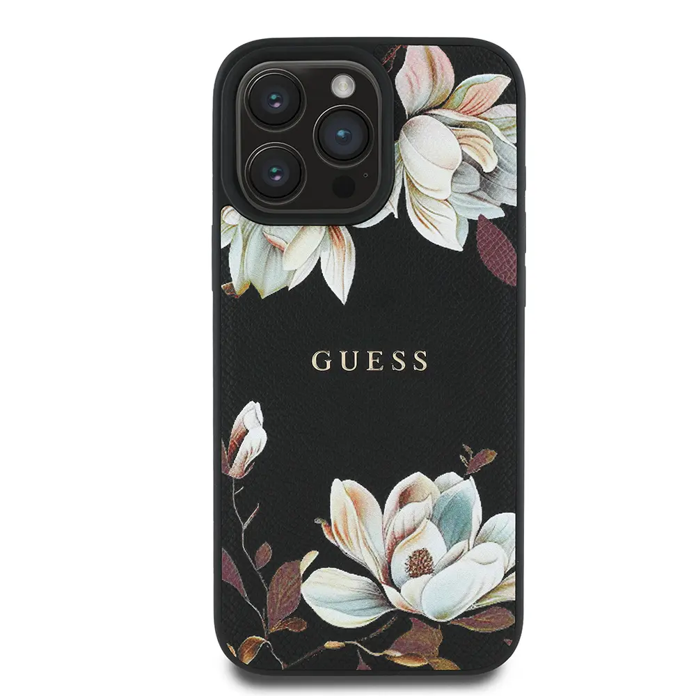 iPhone 15 Pro Max MagSafe Uyumlu Çiçek Tasarımlı Kılıf - Guess Lisanslı