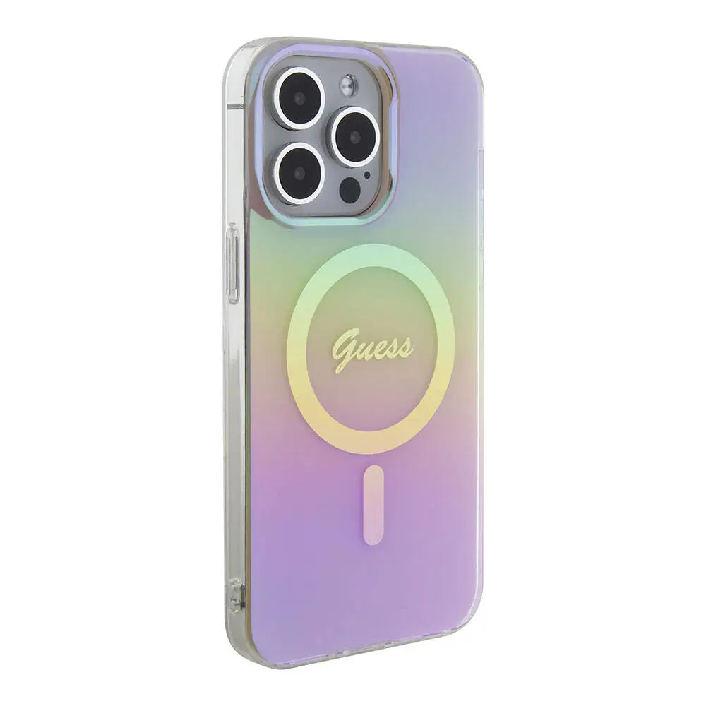 iPhone 15 Pro Max MagSafe Uyumlu Kılıf - Guess Iridescent Logolu