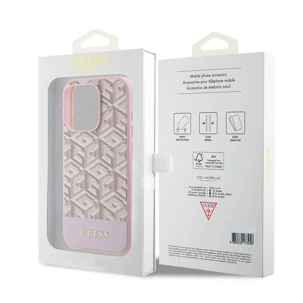 iPhone 15 Pro Max MagSafe Uyumlu Kılıf - Guess GCube Desenli