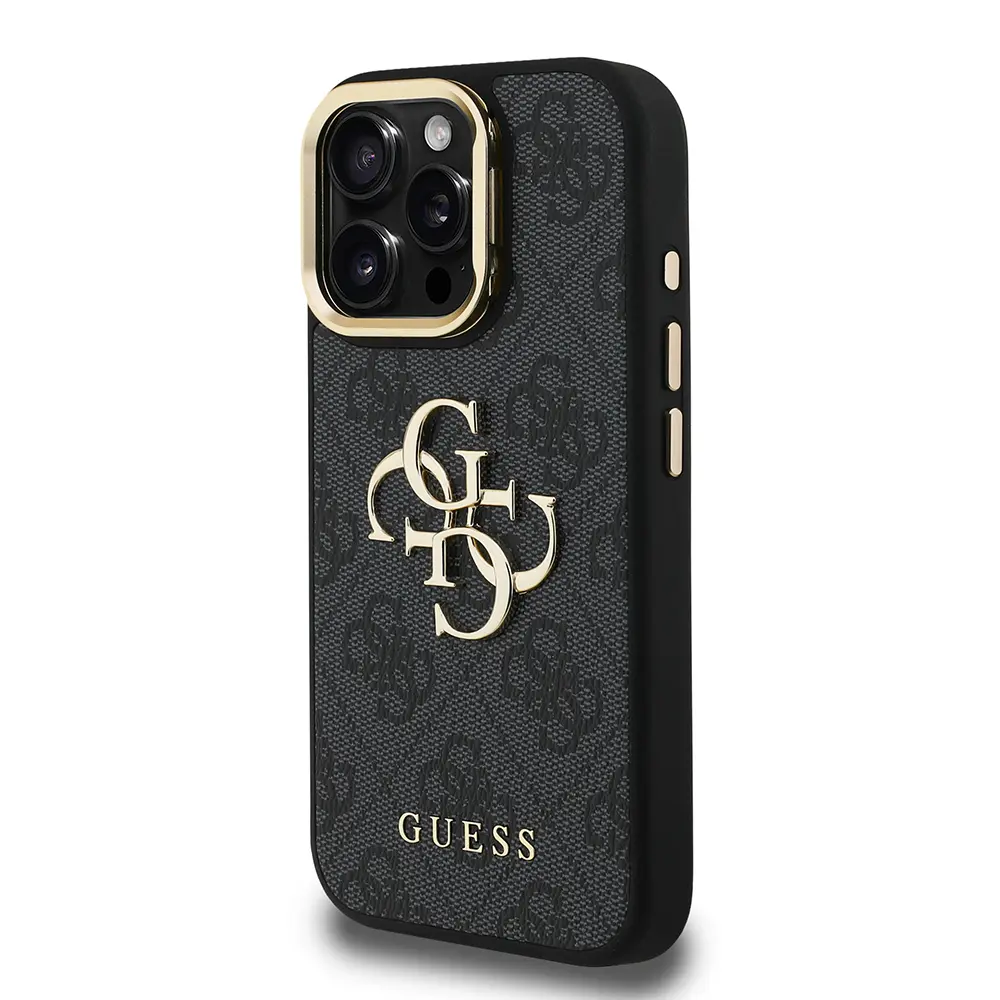 iPhone 15 Pro Max Kamera Standlı PU Deri Kılıf - Guess 4G