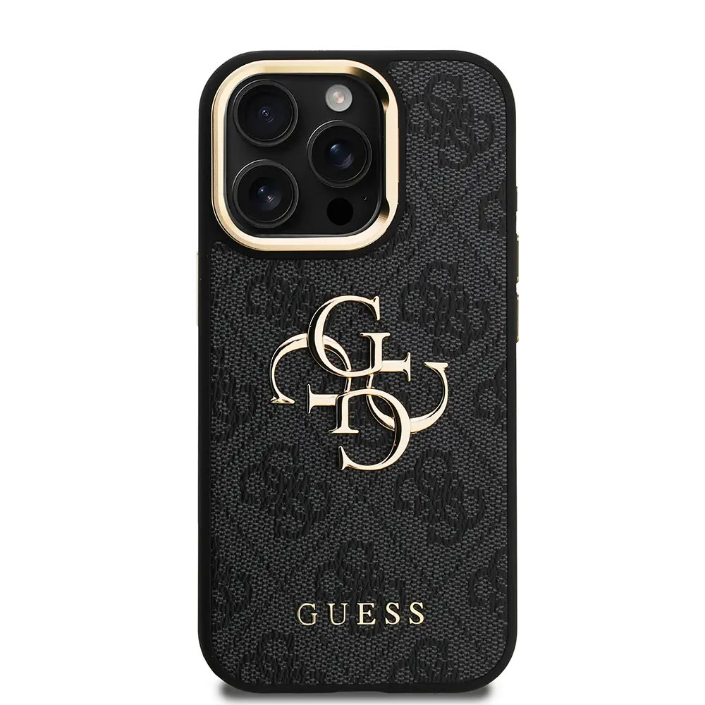 iPhone 15 Pro Max Kamera Standlı PU Deri Kılıf - Guess 4G