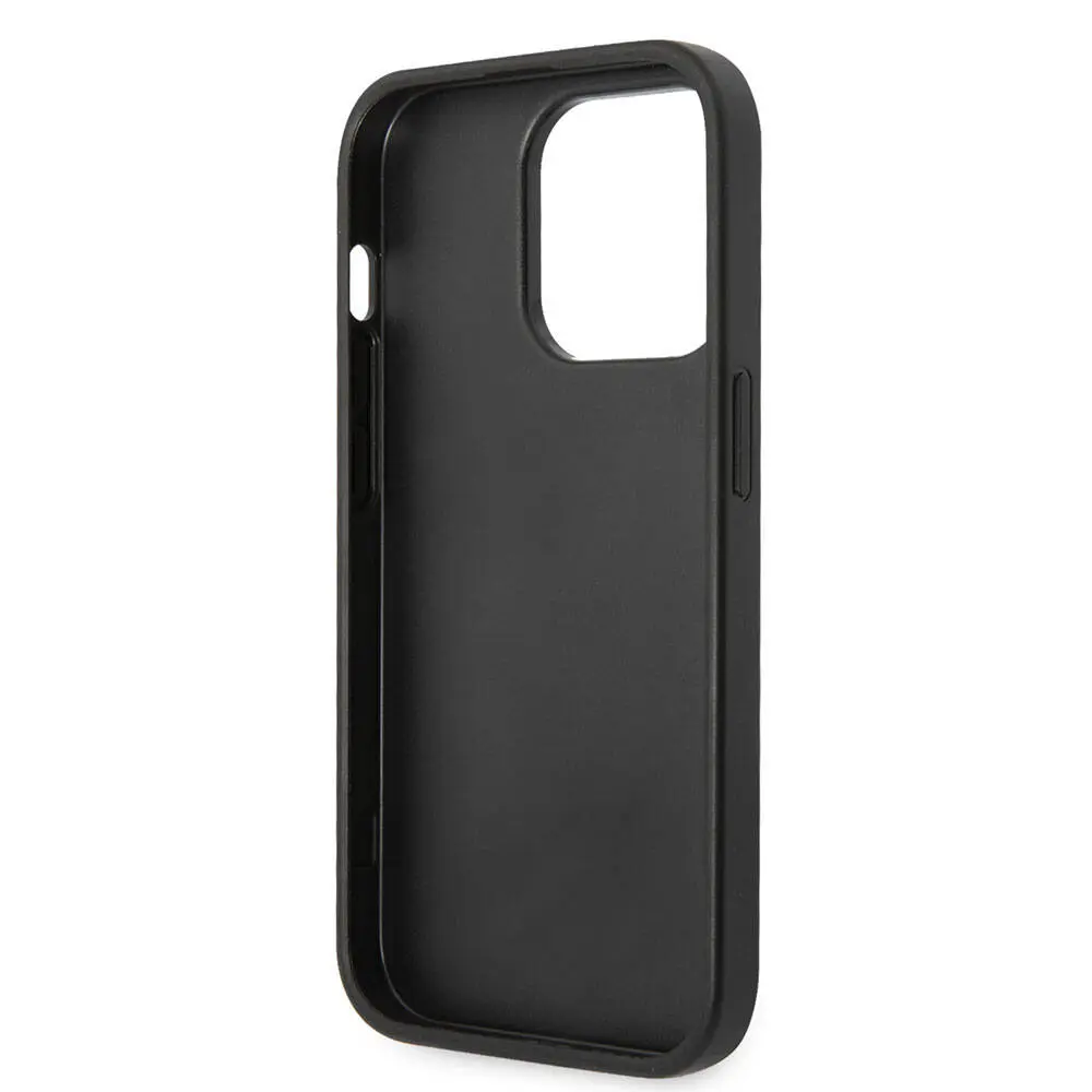 iPhone 15 Pro Max Desenli PU Deri Kılıf - Guess 4G Metal Logo