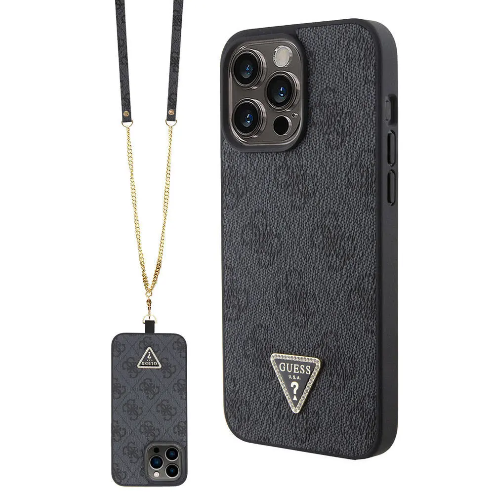 iPhone 15 Pro Max Askılı Taşlı Kılıf - Guess 4G Strass Crossbody
