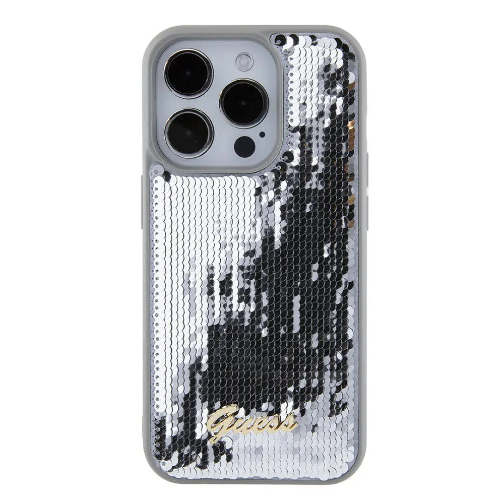iPhone 15 Pro Max Pullu Arka Yüzey Kılıf - Guess Sequin Script