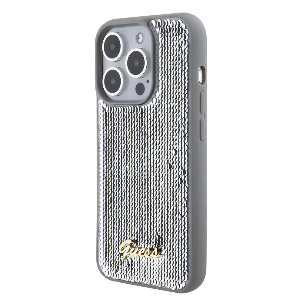 iPhone 15 Pro Max Pullu Arka Yüzey Kılıf - Guess Sequin Script