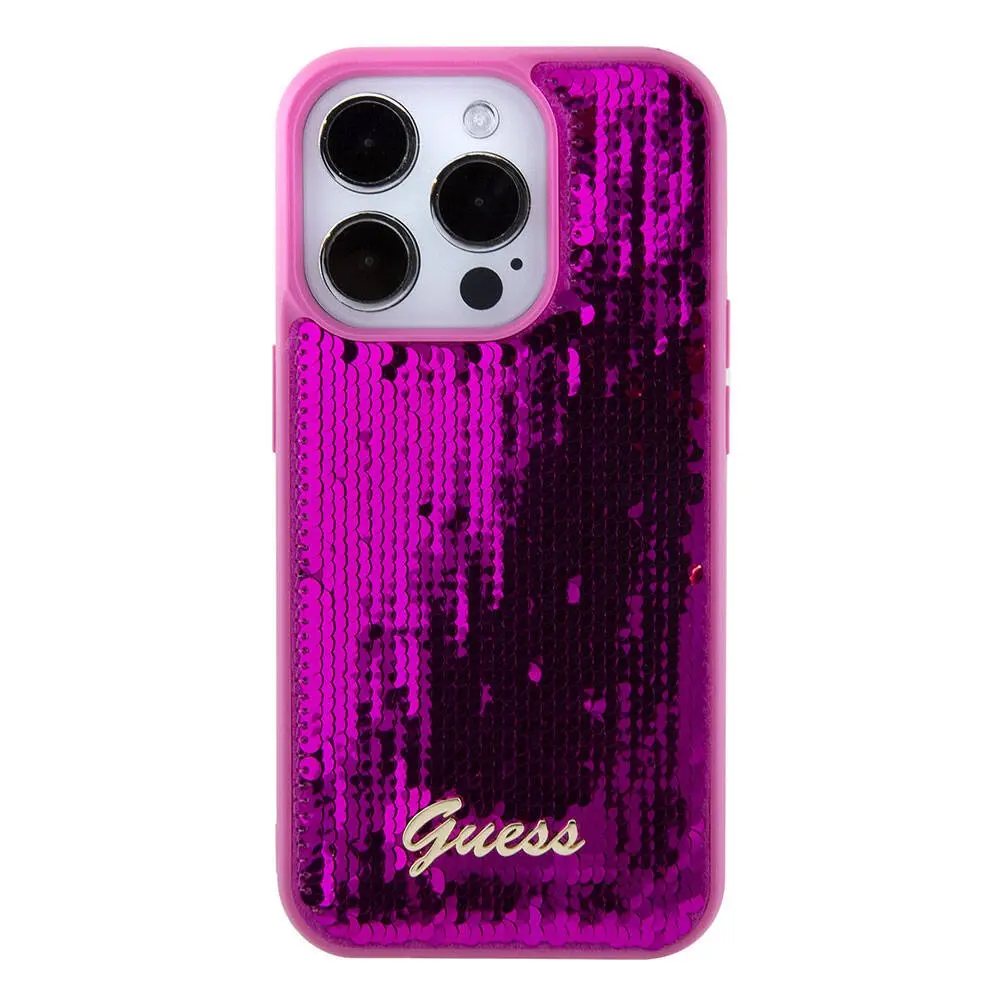 iPhone 15 Pro Max Pullu Arka Yüzey Kılıf - Guess Sequin Script