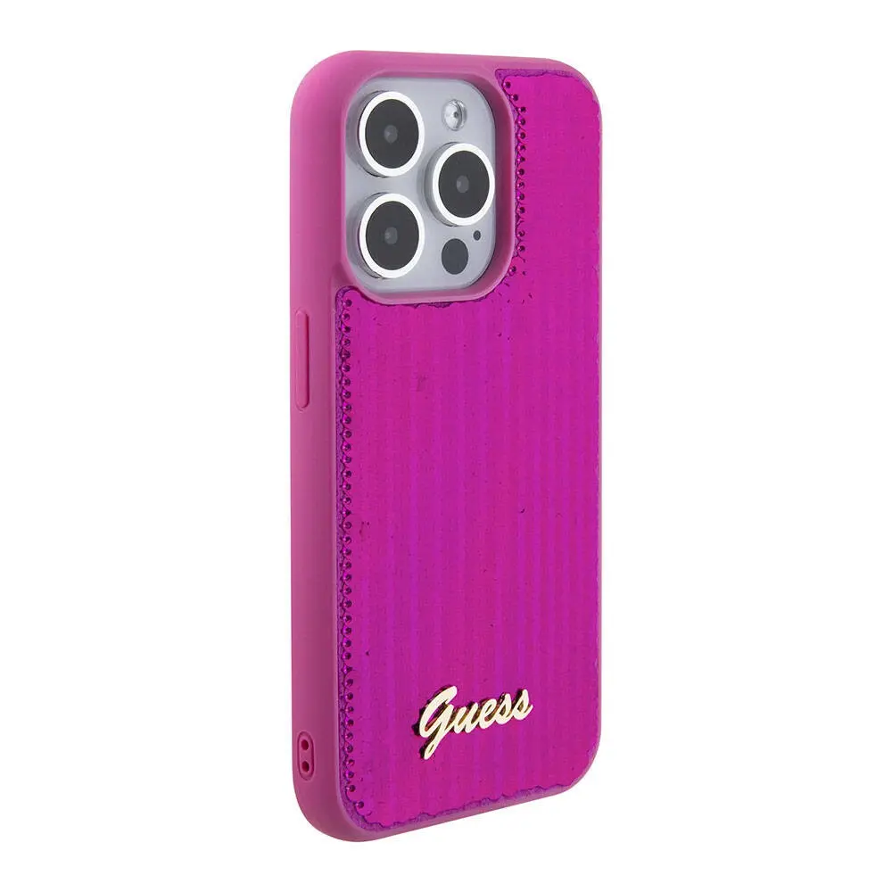 iPhone 15 Pro Max Pullu Arka Yüzey Kılıf - Guess Sequin Script
