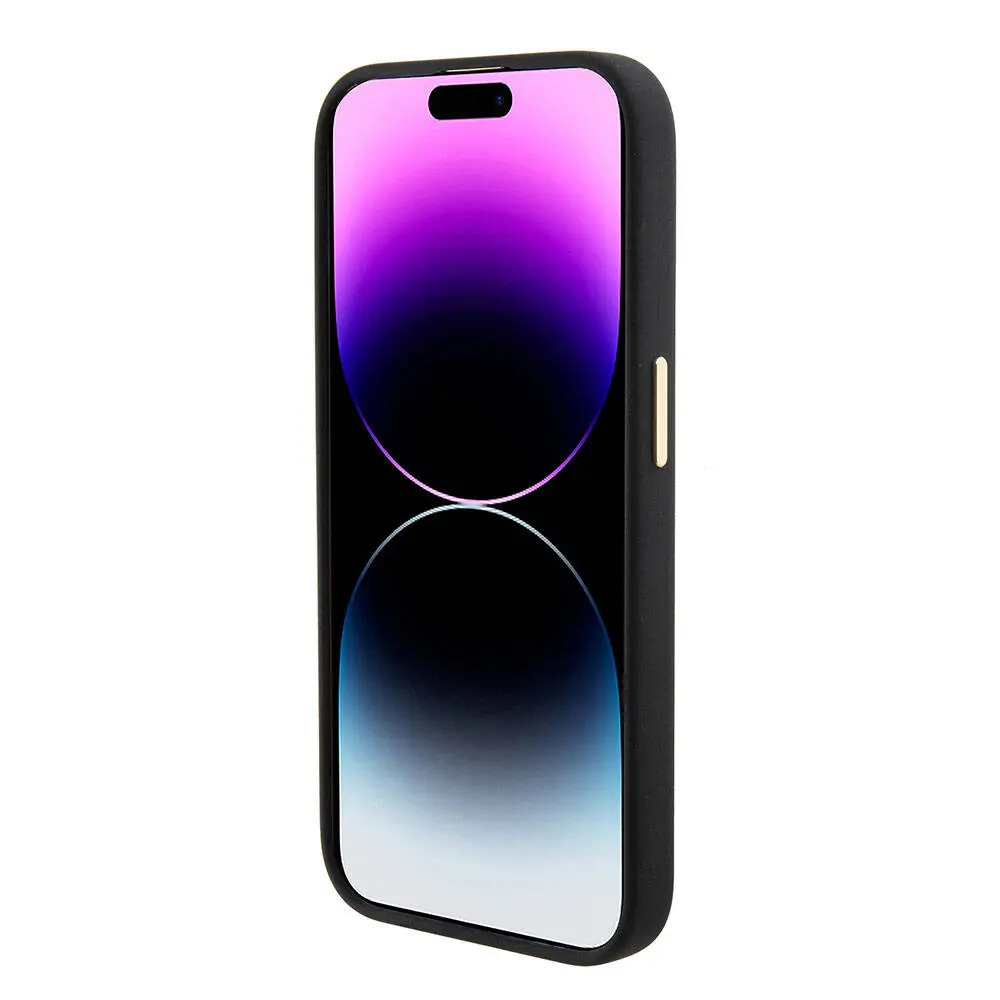 iPhone 15 Pro Max Silikon Kılıf, Metal Kamera Çerçeveli - Guess 4G Logolu