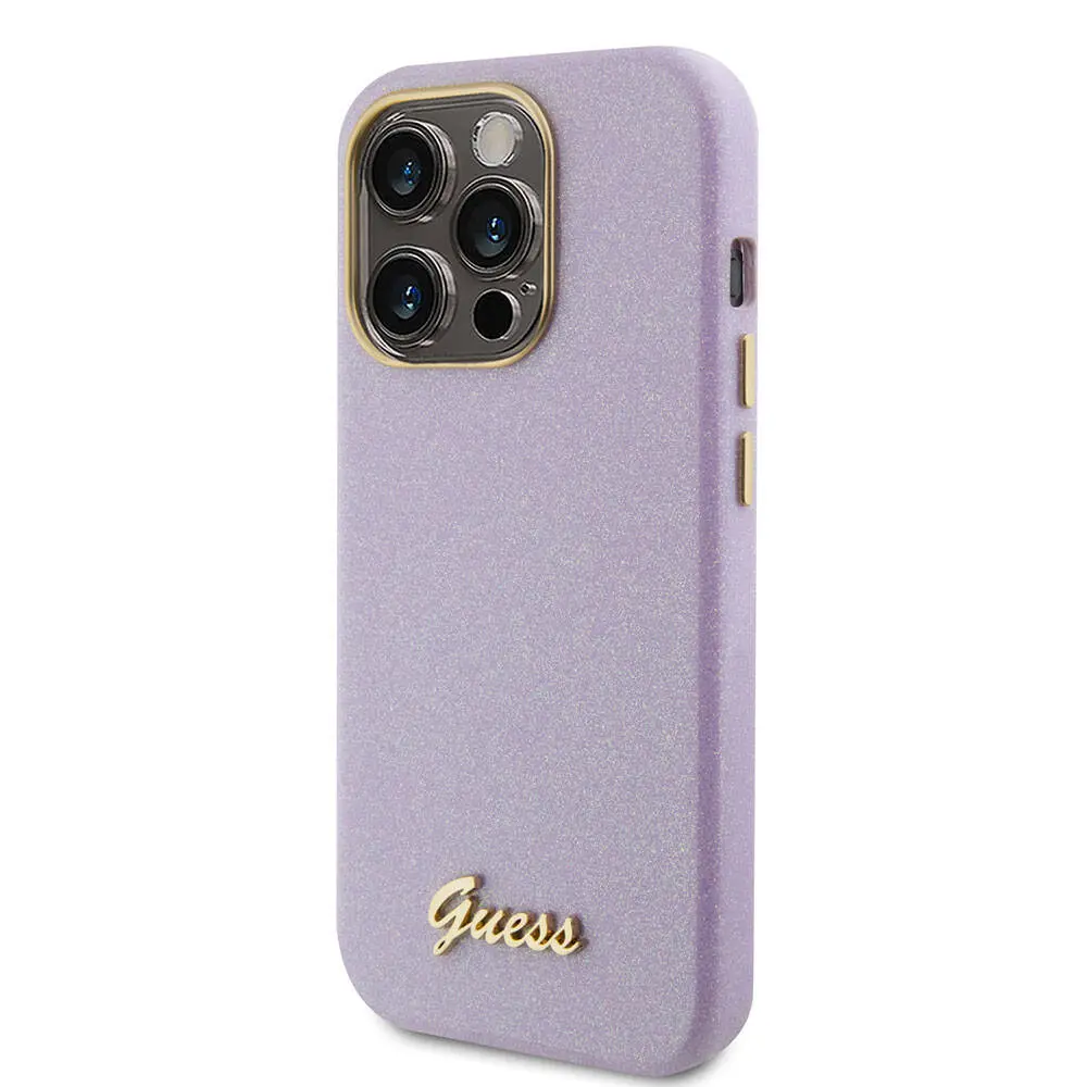 iPhone 15 Pro Max Kılıf, Glitter Glossy Script - Guess