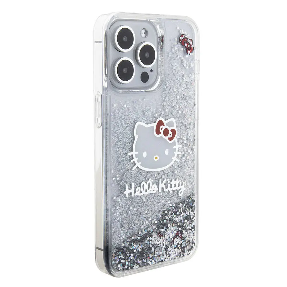 iPhone 15 Pro Max Sıvılı Glitter Kılıf - Hello Kitty Lisanslı