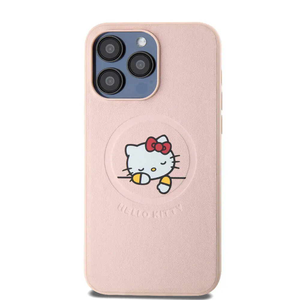 iPhone 15 Pro Max MagSafe Uyumlu Hello Kitty Lisanslı Deri Kılıf
