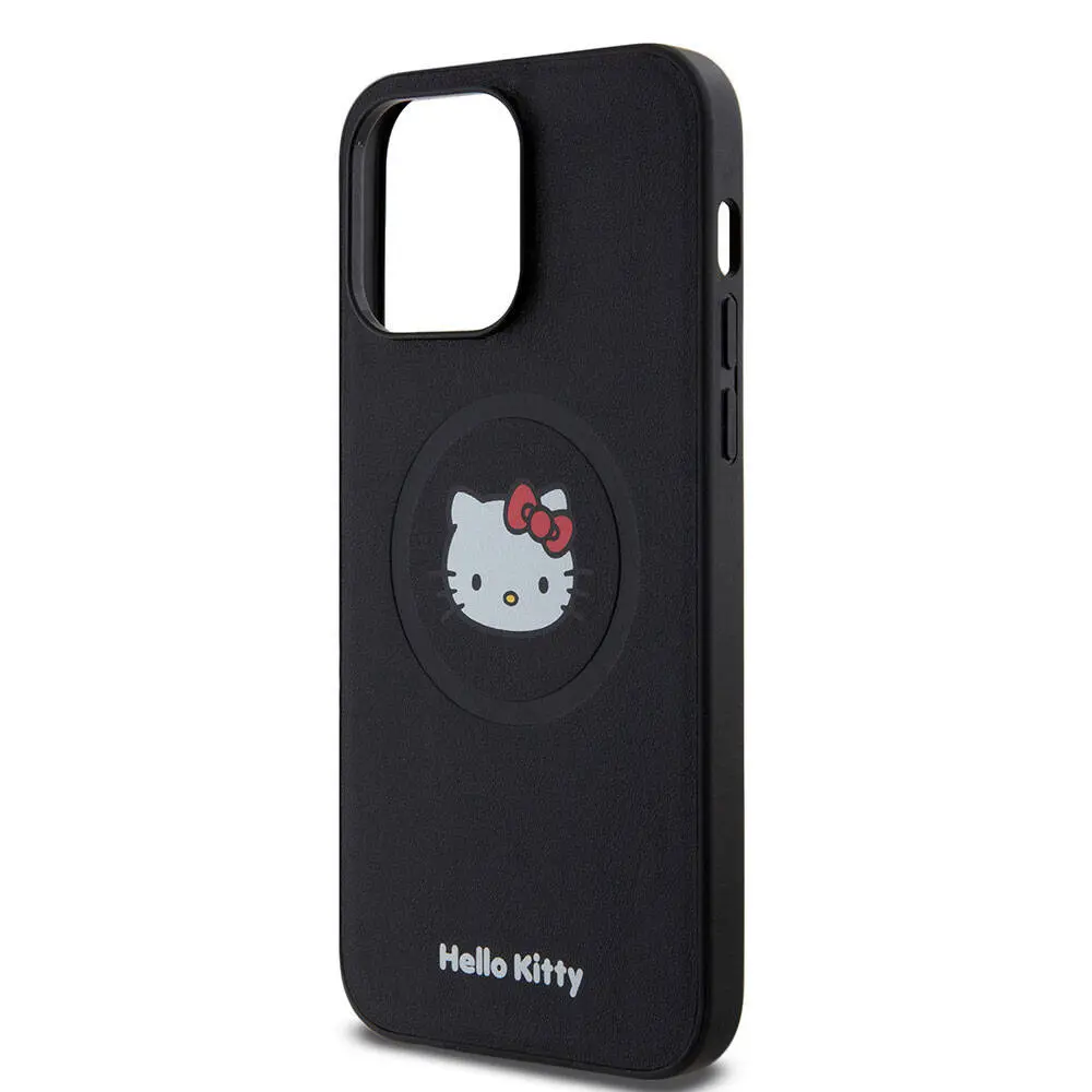 iPhone 15 Pro Max MagSafe Uyumlu Deri Kılıf - Hello Kitty Kitty Head