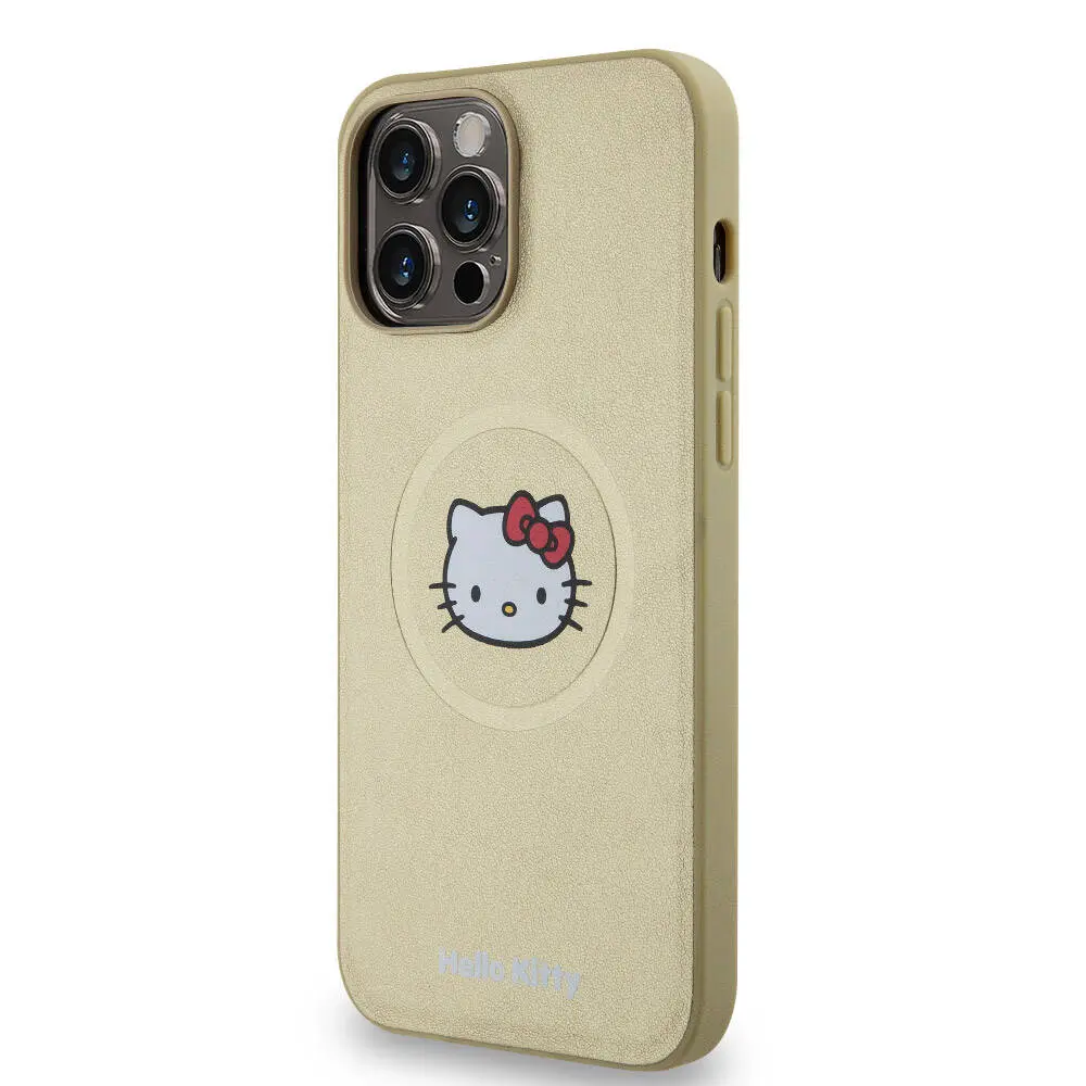 iPhone 15 Pro Max MagSafe Uyumlu Deri Kılıf - Hello Kitty Kitty Head