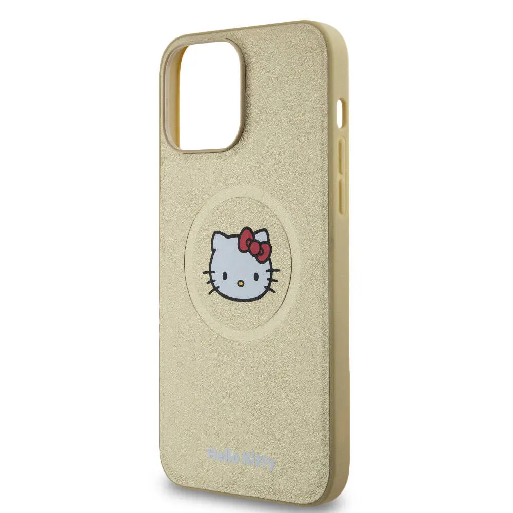iPhone 15 Pro Max MagSafe Uyumlu Deri Kılıf - Hello Kitty Kitty Head