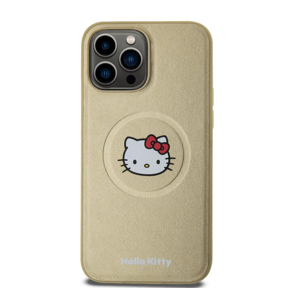 iPhone 15 Pro Max MagSafe Uyumlu Deri Kılıf - Hello Kitty Kitty Head