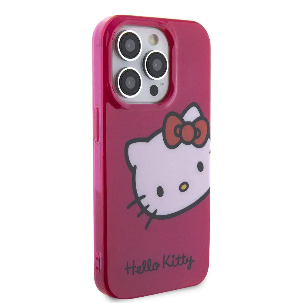 iPhone 15 Pro Max Lisanslı Hello Kitty Kılıf, Pembe ve Beyaz