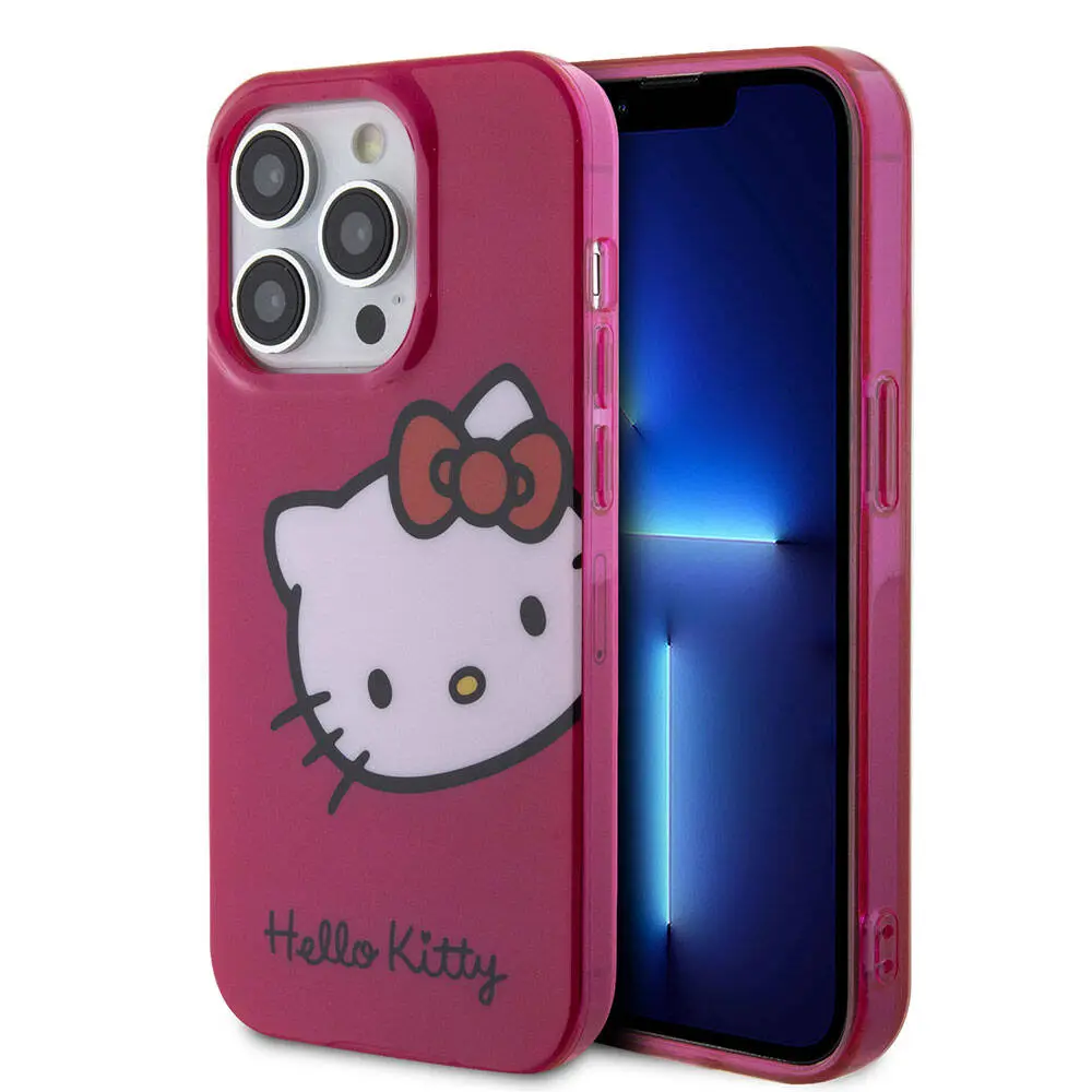 iPhone 15 Pro Max Lisanslı Hello Kitty Kılıf, Pembe ve Beyaz