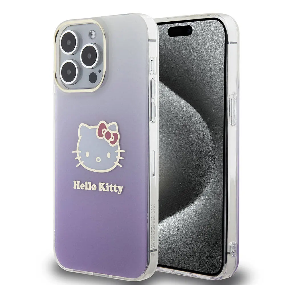 iPhone 15 Pro Max Lisanslı Hello Kitty Kılıf, Elektroplating Gradyan