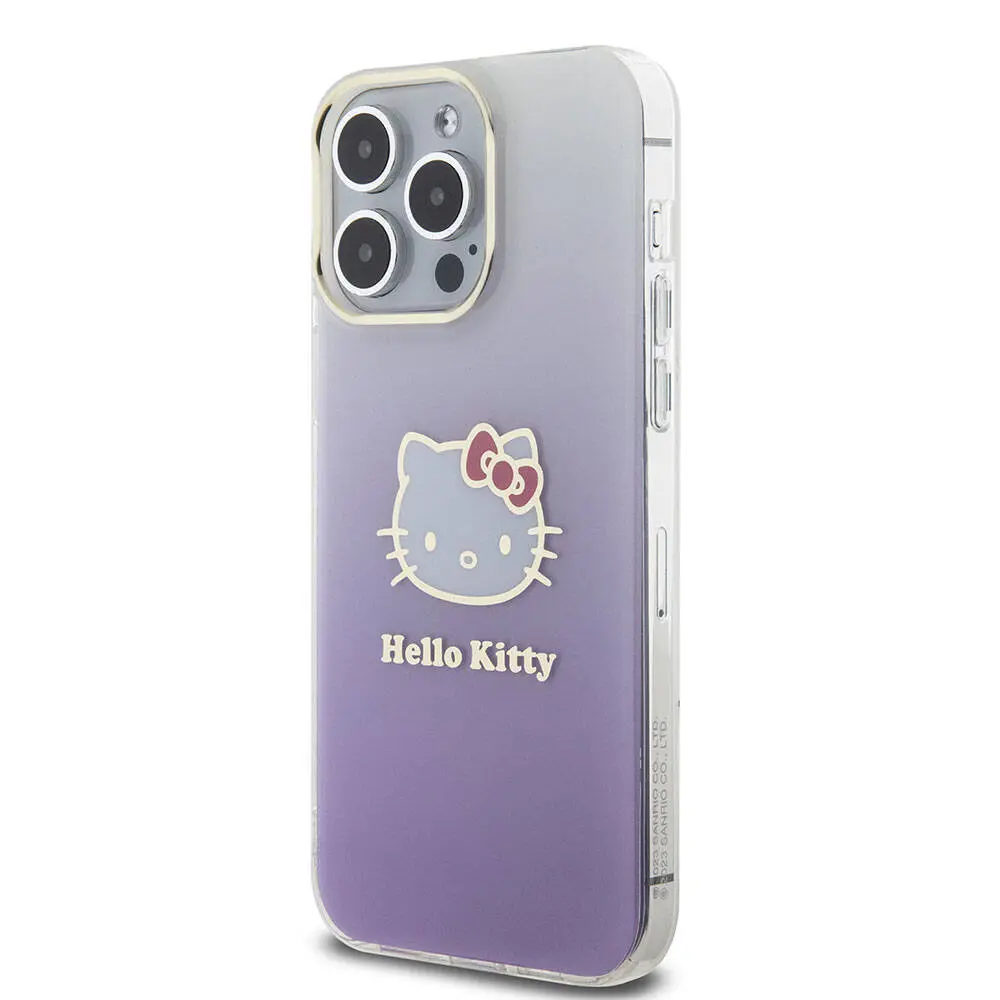 iPhone 15 Pro Max Lisanslı Hello Kitty Kılıf, Elektroplating Gradyan