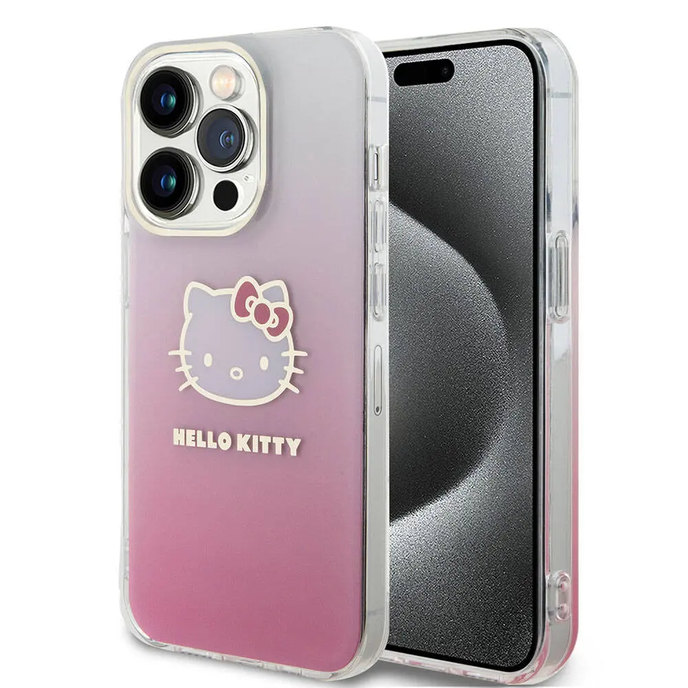 iPhone 15 Pro Max Lisanslı Hello Kitty Kılıf, Elektroplating Gradyan