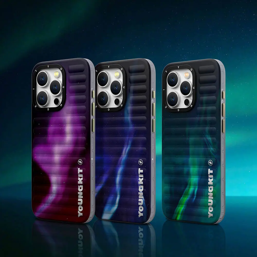 iPhone 15 Pro Max Kuzey Işıkları Desenli Kılıf - Youngkit Aurora