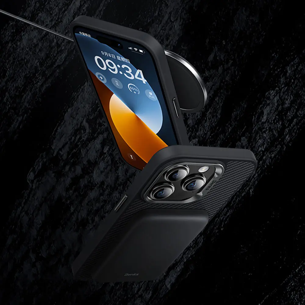 iPhone 15 Pro Max MagSafe Uyumlu Kevlar Kılıf - Benks Hybrid ArmorPro