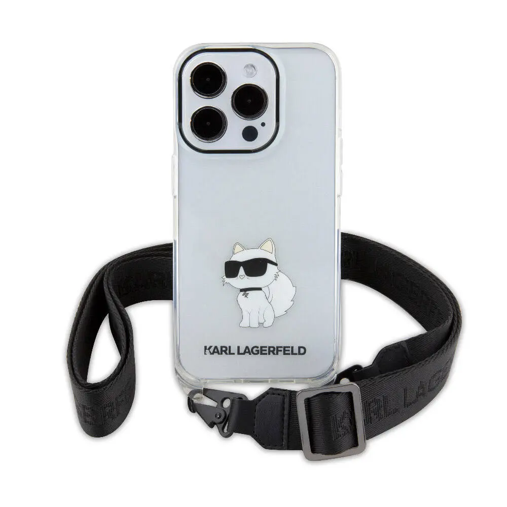 iPhone 15 Pro Max Boyun Askılı Choupette İkonik Kılıf - Karl Lagerfeld
