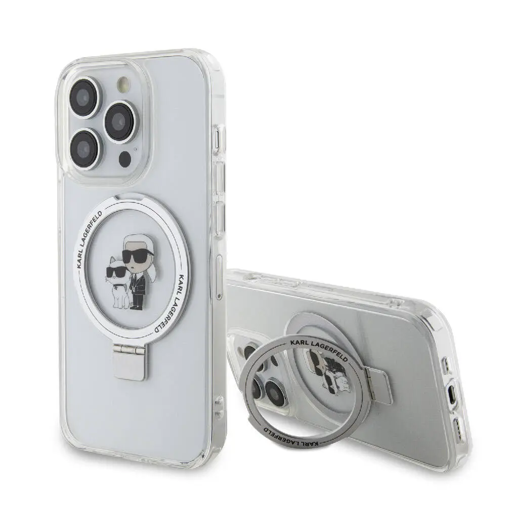 iPhone 15 Pro Max MagSafe Uyumlu Ring Standlı Kılıf - Karl Lagerfeld K&C