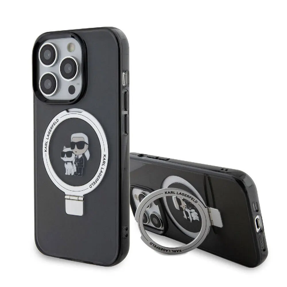 iPhone 15 Pro Max MagSafe Uyumlu Ring Standlı Kılıf - Karl Lagerfeld K&C