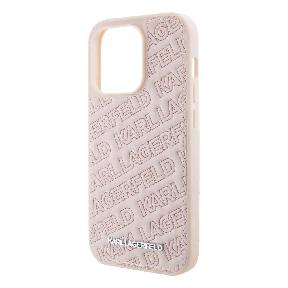 iPhone 15 Pro Max Dikişli Logolu Kapitone Kılıf - Karl Lagerfeld