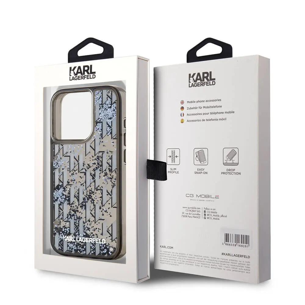 iPhone 15 Pro Max Simli KL Yazılı Monogram Kılıf - Karl Lagerfeld