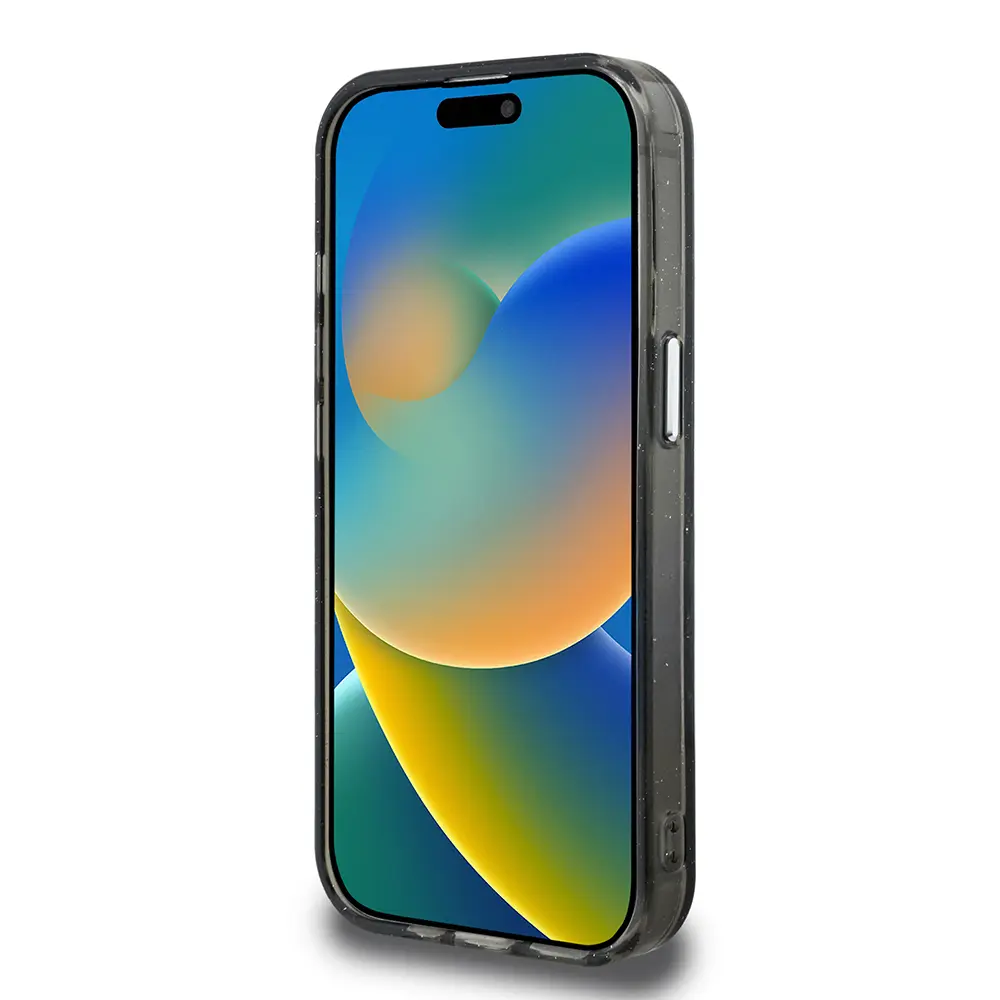 iPhone 15 Pro Max Kılıf, Parlayan Simli Karl & Choupette Logo - Karl Lagerfeld