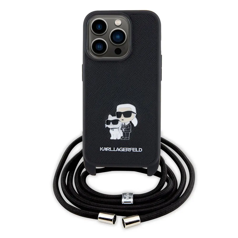 iPhone 15 Pro Max Askı İpli Kılıf - Karl Lagerfeld K&C Metal Logo