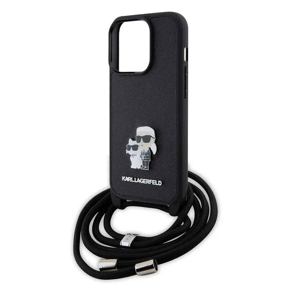 iPhone 15 Pro Max Askı İpli Kılıf - Karl Lagerfeld K&C Metal Logo