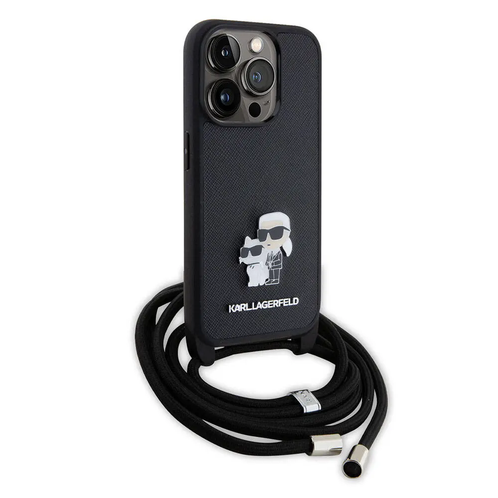 iPhone 15 Pro Max Askı İpli Kılıf - Karl Lagerfeld K&C Metal Logo