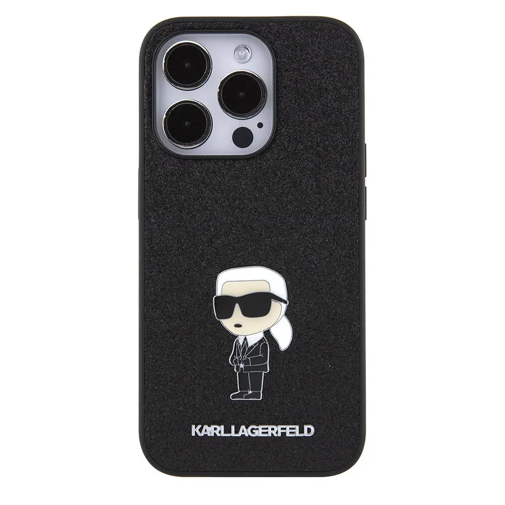 iPhone 15 Pro Max Kılıf, Fixed Glitter Metal Logo - Karl Lagerfeld
