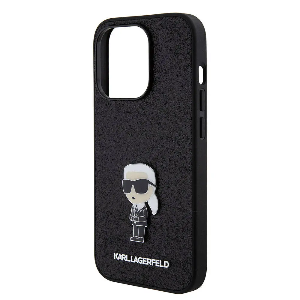 iPhone 15 Pro Max Kılıf, Fixed Glitter Metal Logo - Karl Lagerfeld