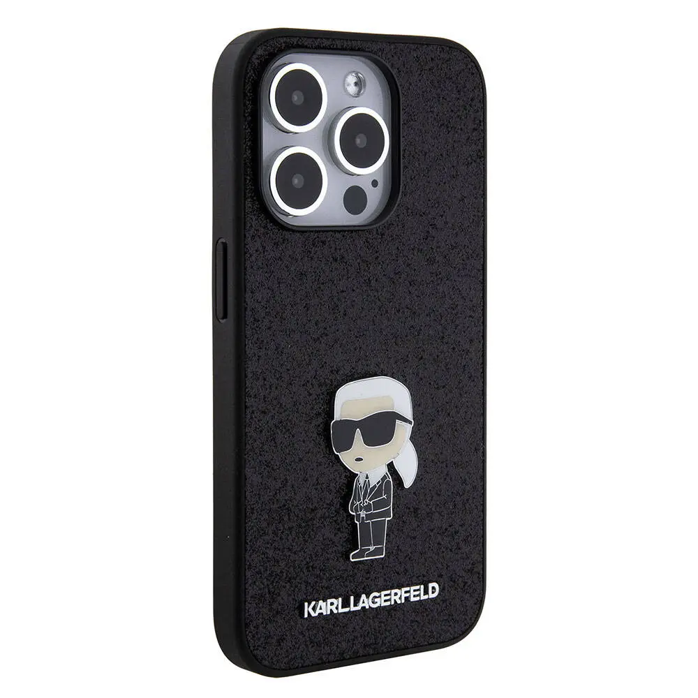 iPhone 15 Pro Max Kılıf, Fixed Glitter Metal Logo - Karl Lagerfeld