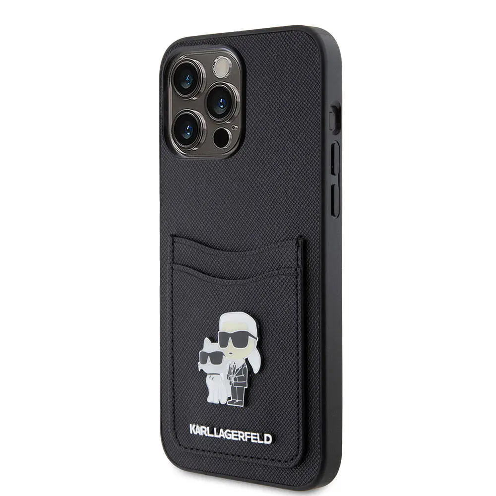 iPhone 15 Pro Max Kartlıklı Kılıf, Metal Logo - Karl Lagerfeld