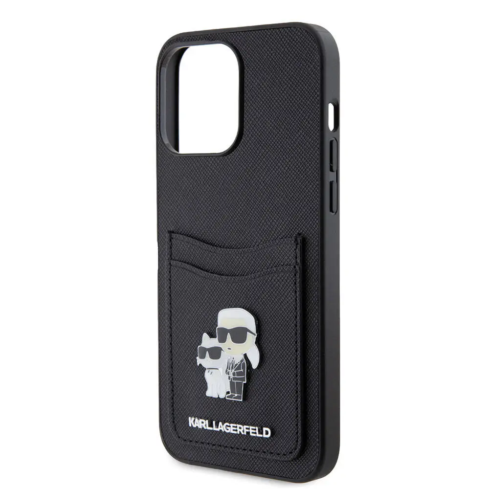 iPhone 15 Pro Max Kartlıklı Kılıf, Metal Logo - Karl Lagerfeld