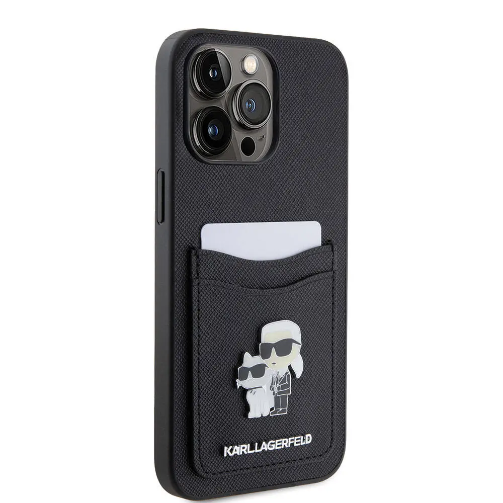 iPhone 15 Pro Max Kartlıklı Kılıf, Metal Logo - Karl Lagerfeld
