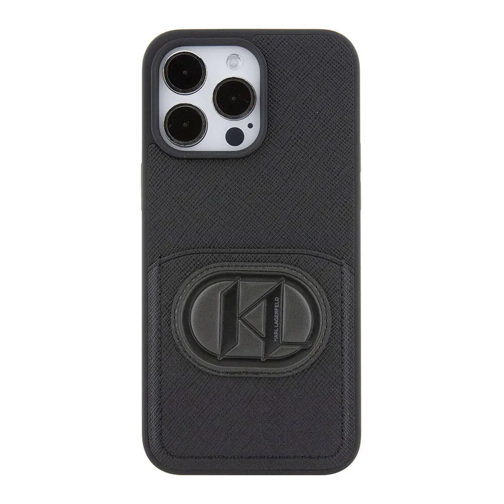 iPhone 15 Pro Max Kartlıklı Saffiano Kılıf - Karl Lagerfeld K&L Patch