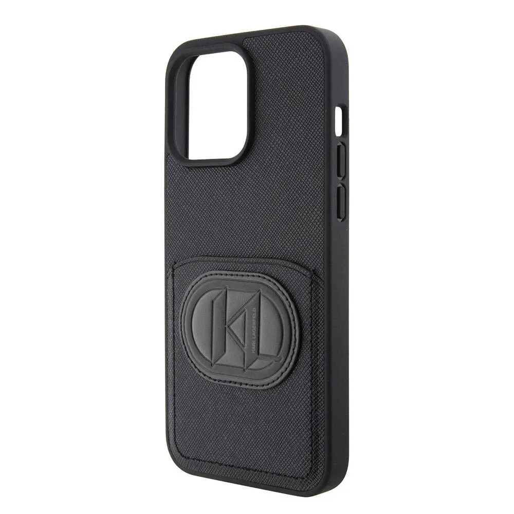 iPhone 15 Pro Max Kartlıklı Saffiano Kılıf - Karl Lagerfeld K&L Patch