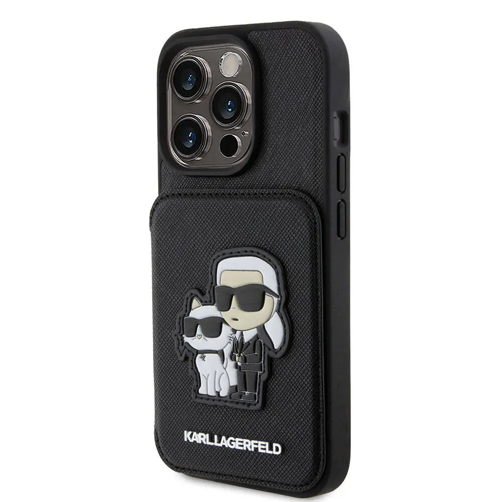iPhone 15 Pro Max Standlı Kartlıklı Saffiano Kılıf - Karl Lagerfeld