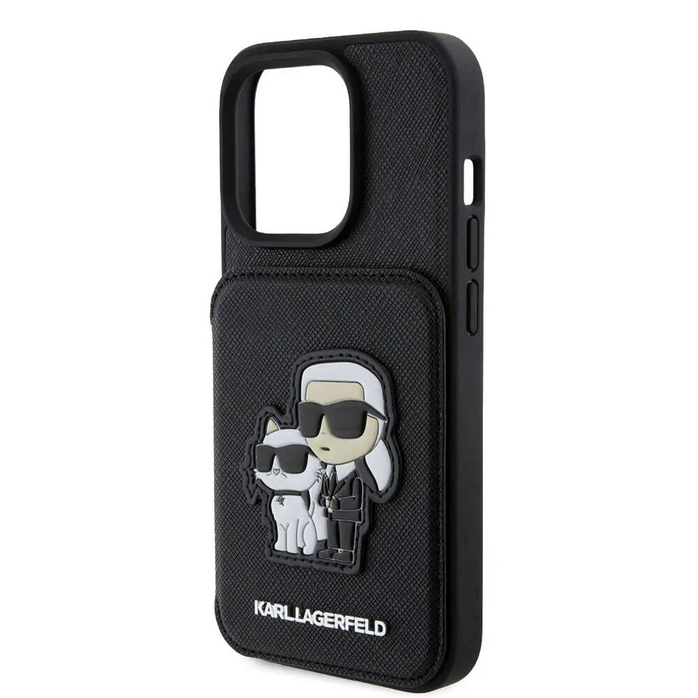 iPhone 15 Pro Max Standlı Kartlıklı Saffiano Kılıf - Karl Lagerfeld